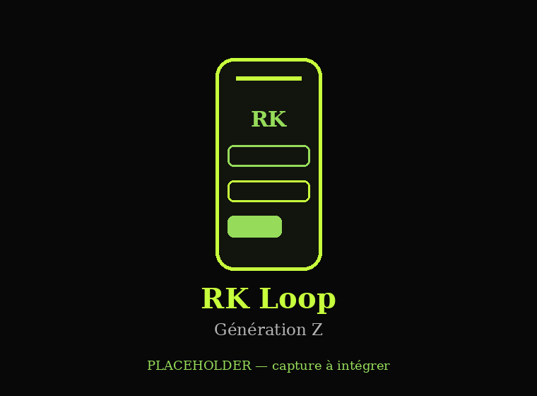 Visuel 31 — app RK Loop (génération Z)